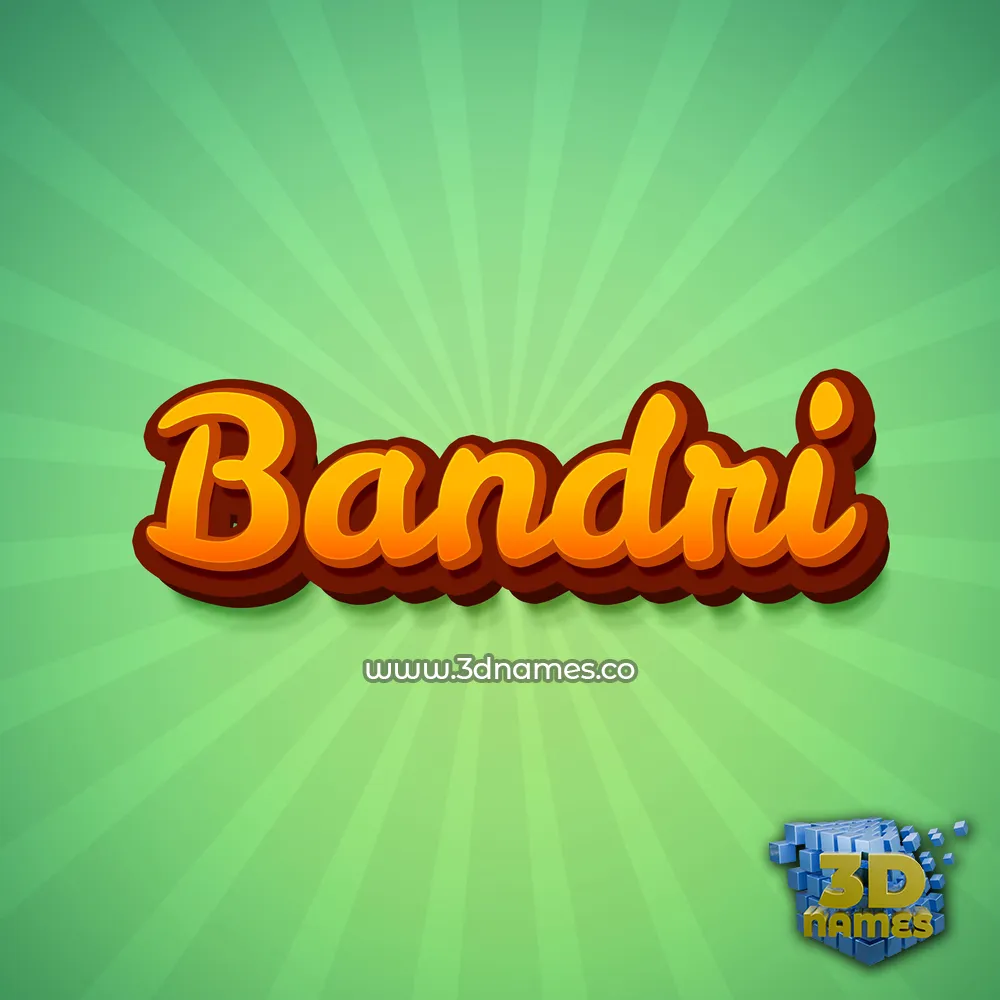 bandri in Green Rays style - 3D name wallpaper