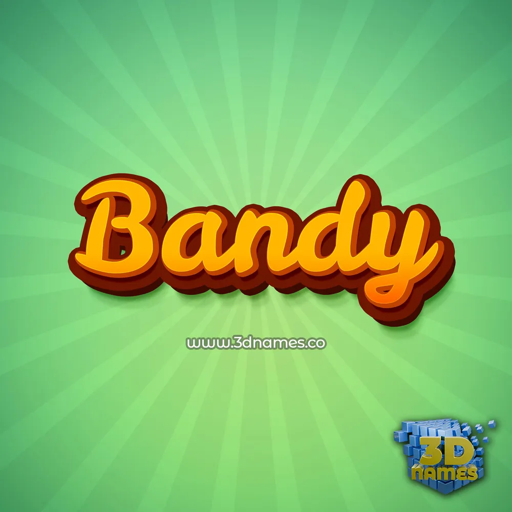 bandy in Green Rays style - 3D name wallpaper