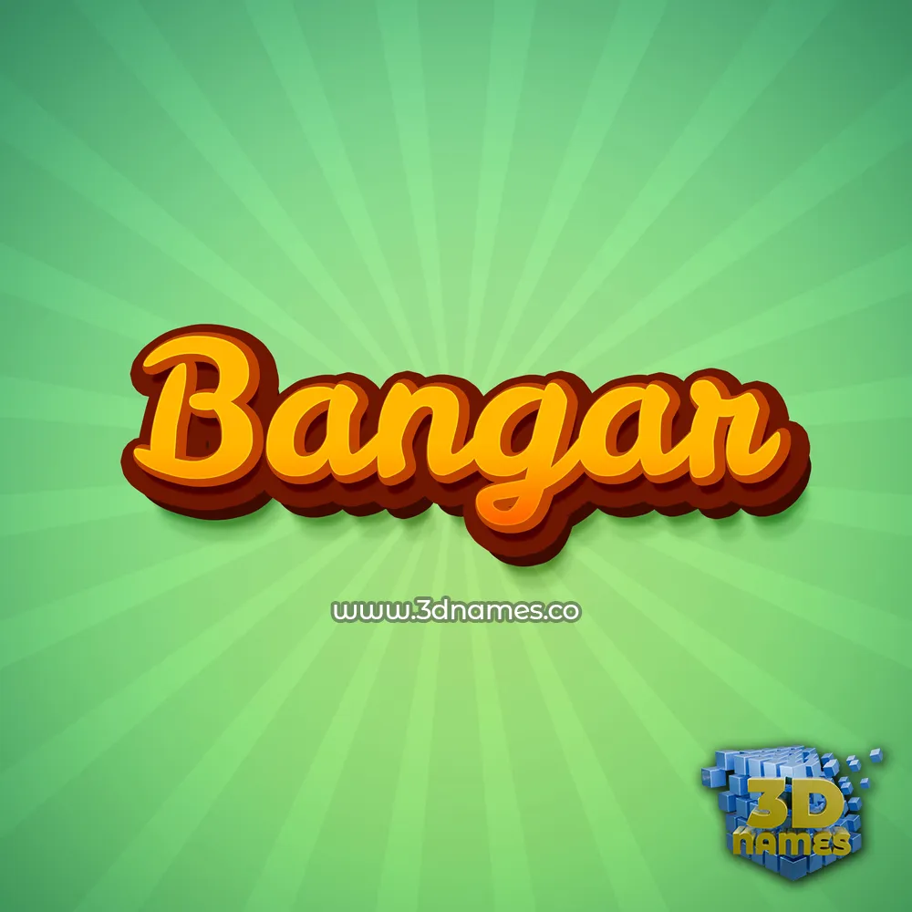 bangar in Green Rays style - 3D name wallpaper