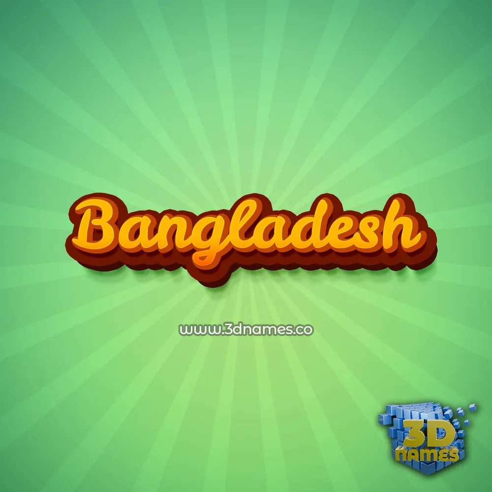 bangladesh in Green Rays style - 3D name wallpaper