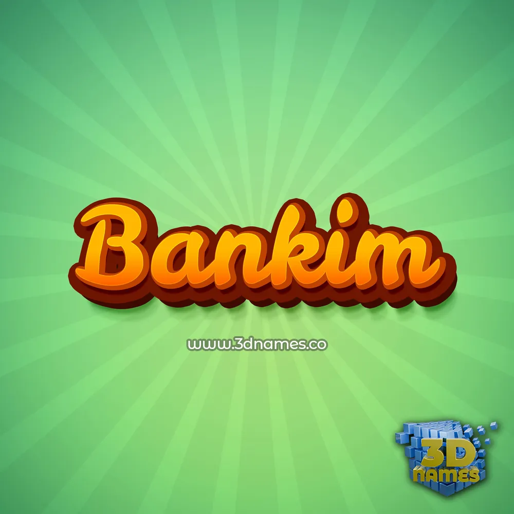 bankim in Green Rays style - 3D name wallpaper