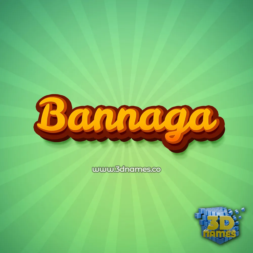 bannaga in Green Rays style - 3D name wallpaper