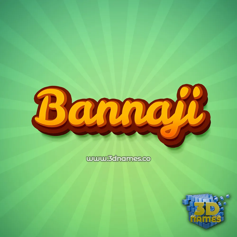 bannaji in Green Rays style - 3D name wallpaper