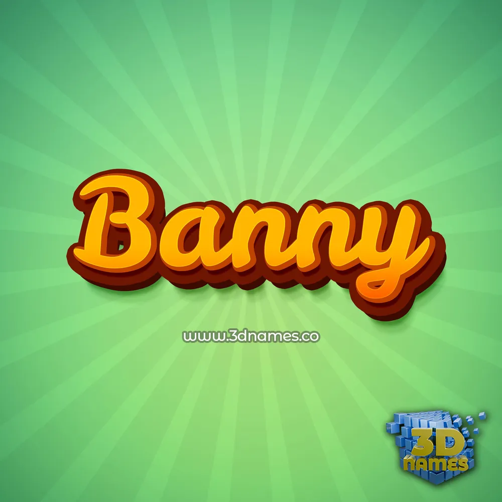 banny in Green Rays style - 3D name wallpaper
