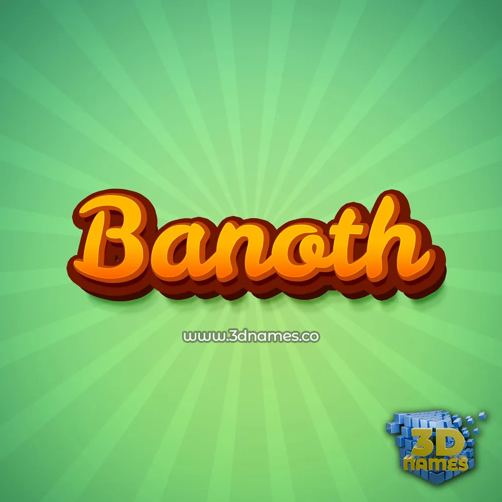 banoth in Green Rays style - 3D name wallpaper