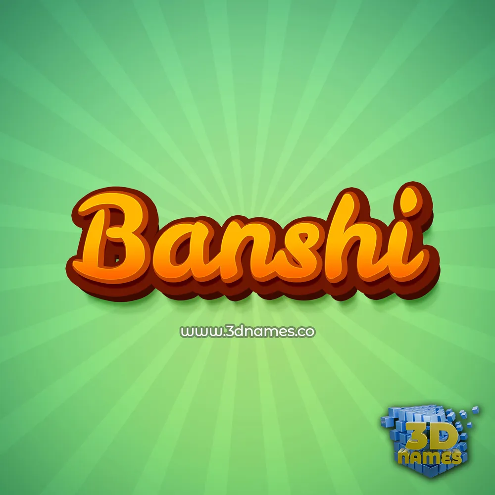 banshi in Green Rays style - 3D name wallpaper