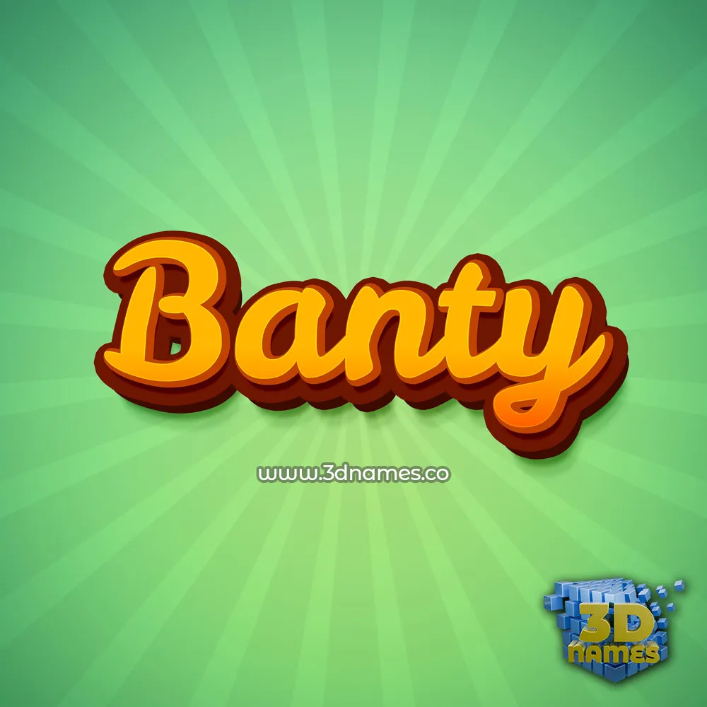 banty in Green Rays style - 3D name wallpaper