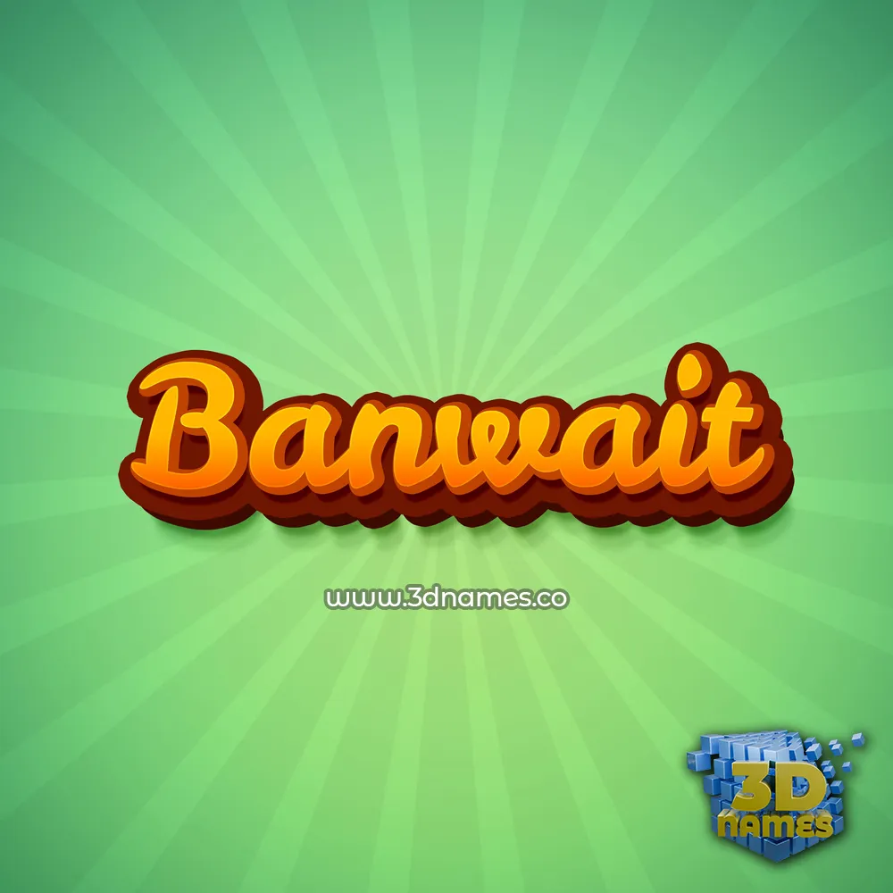banwait in Green Rays style - 3D name wallpaper