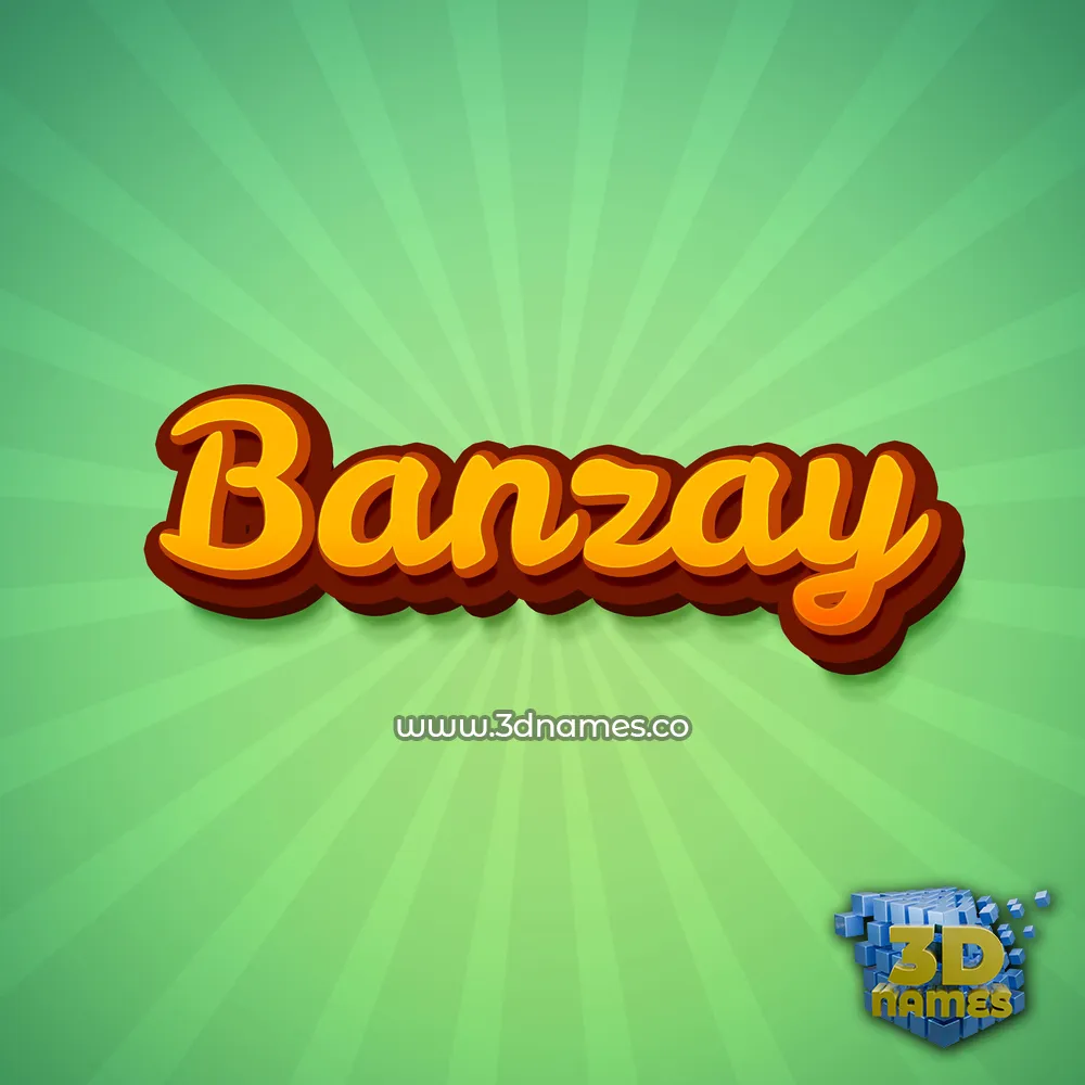 banzay in Green Rays style - 3D name wallpaper