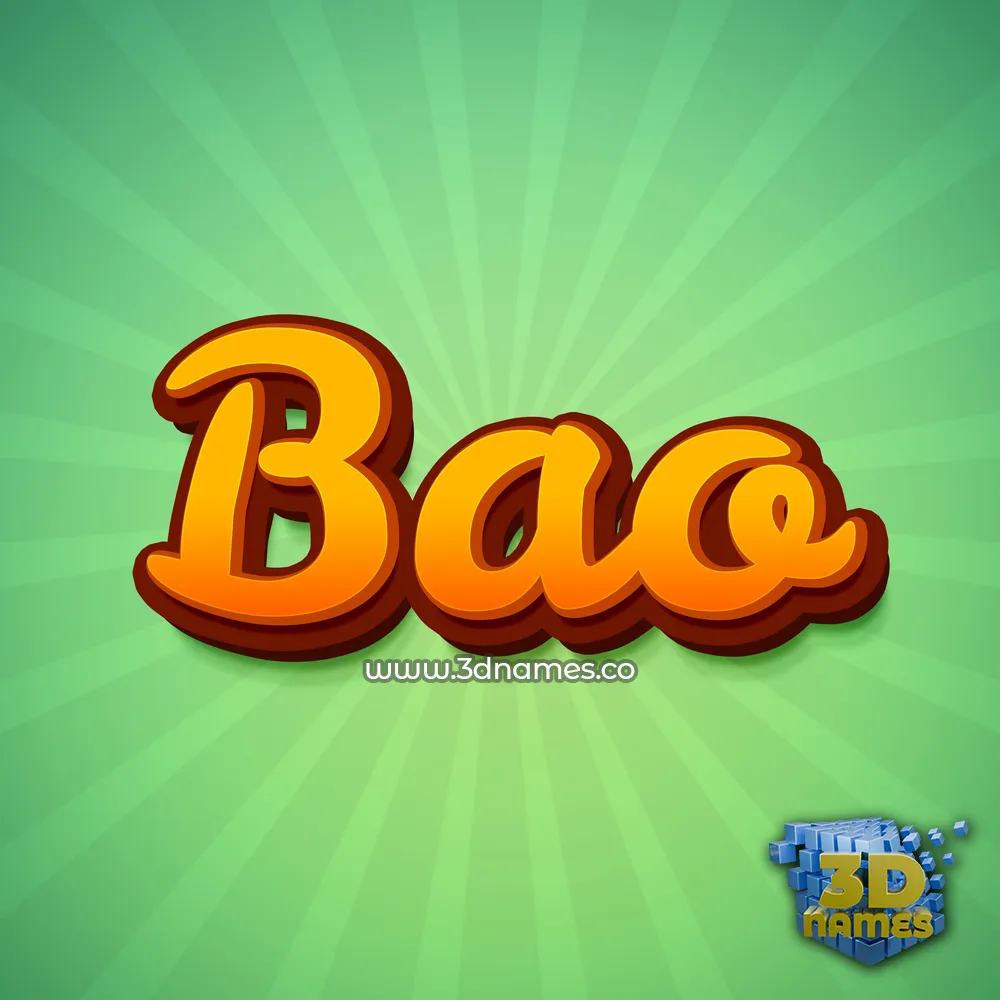 bao in Green Rays style - 3D name wallpaper