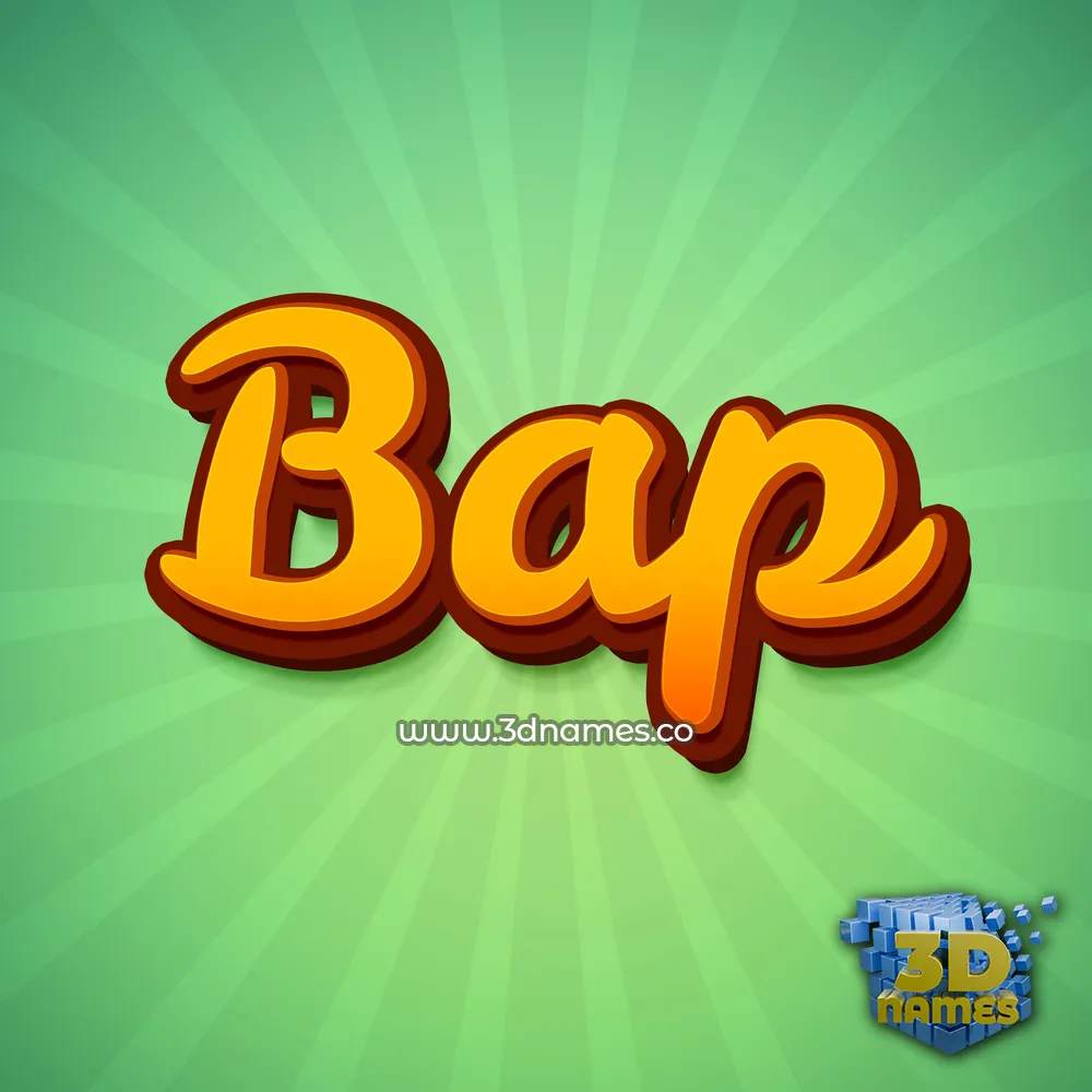 bap in Green Rays style - 3D name wallpaper