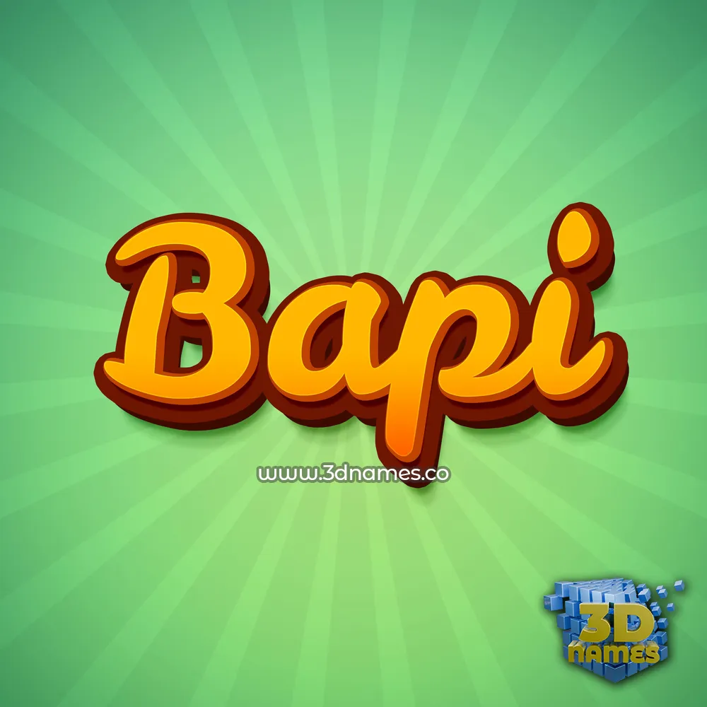 bapi in Green Rays style - 3D name wallpaper