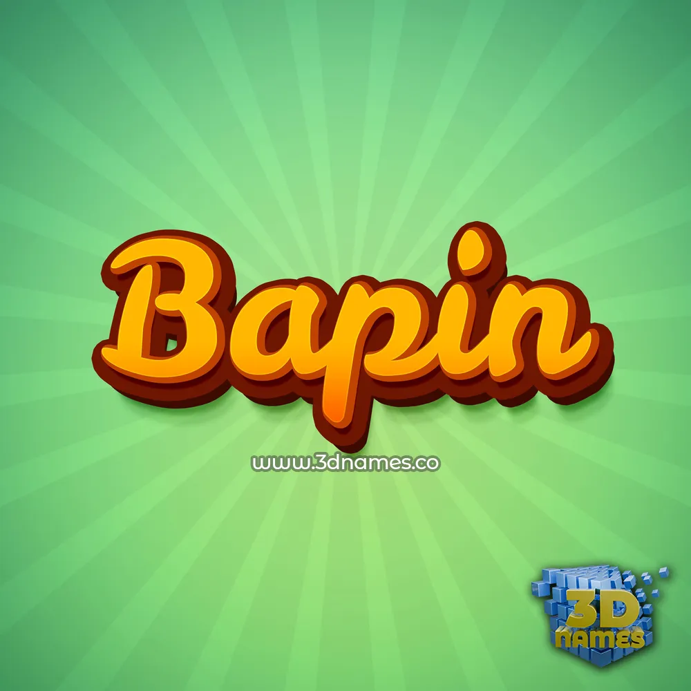 bapin in Green Rays style - 3D name wallpaper