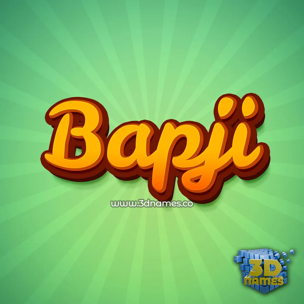 bapji in Green Rays style - 3D name wallpaper