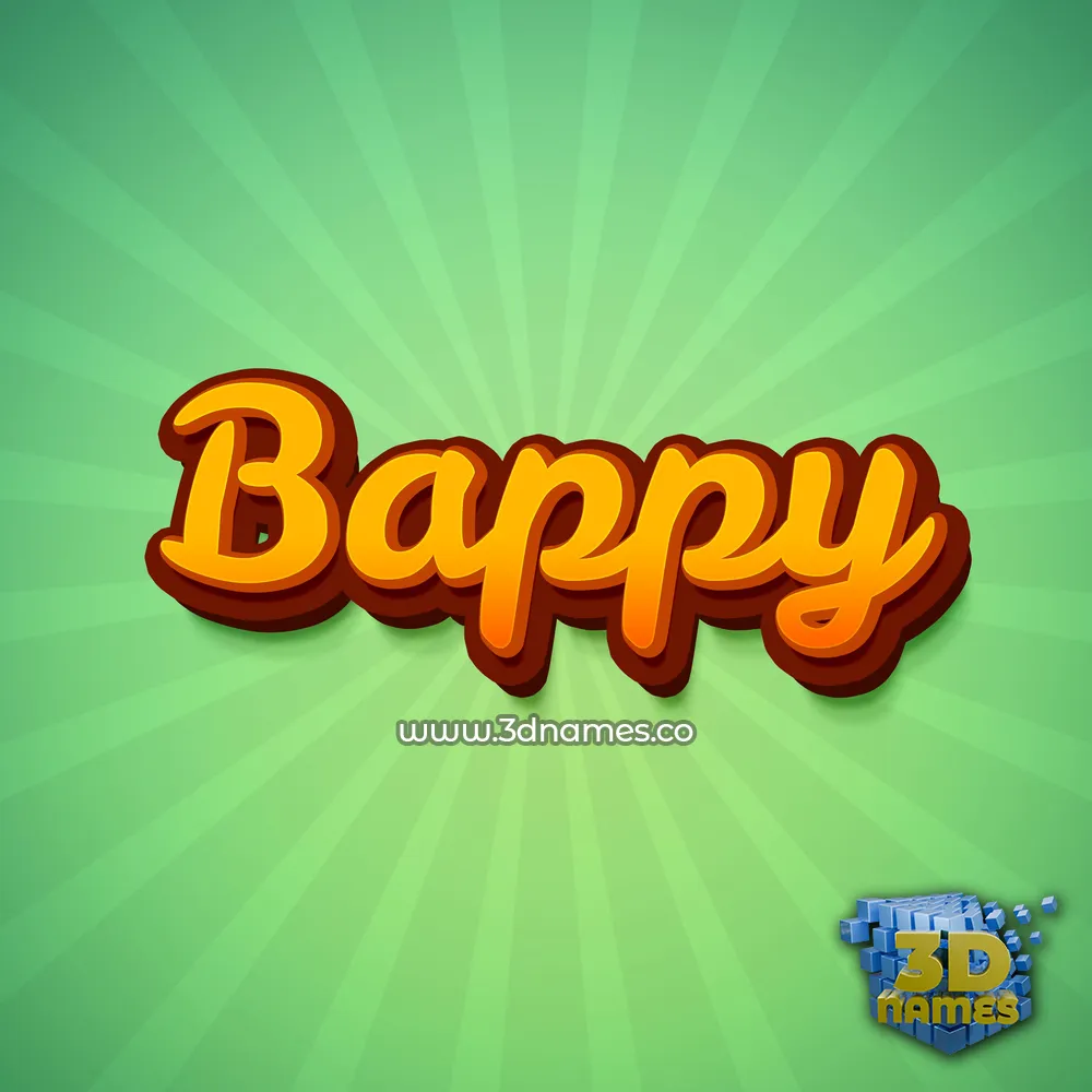 bappy in Green Rays style - 3D name wallpaper
