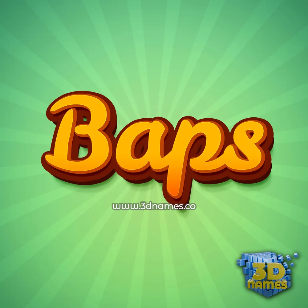baps in Green Rays style - 3D name wallpaper