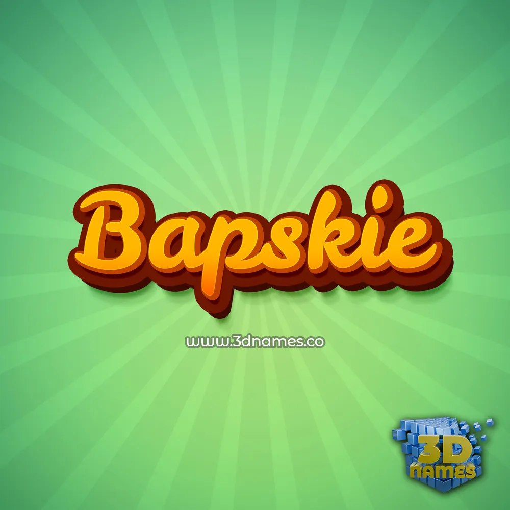 bapskie in Green Rays style - 3D name wallpaper