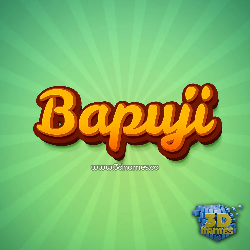 bapuji in Green Rays style - 3D name wallpaper