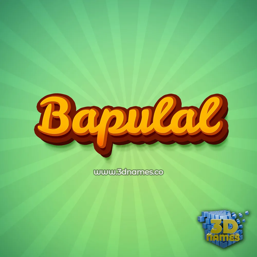 bapulal in Green Rays style - 3D name wallpaper