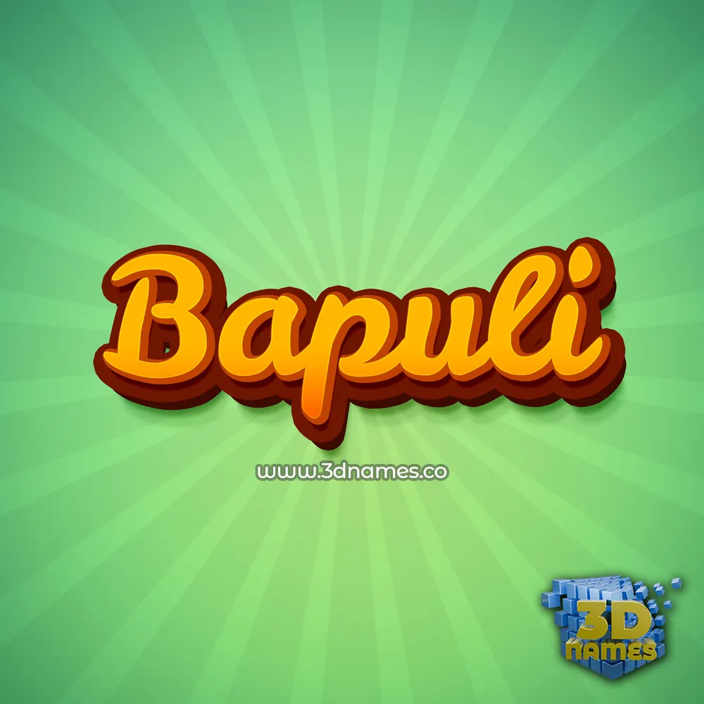 bapuli in Green Rays style - 3D name wallpaper