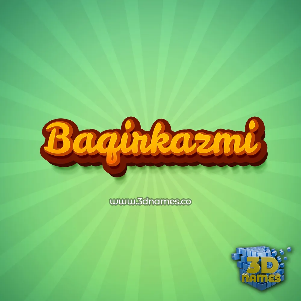 baqirkazmi in Green Rays style - 3D name wallpaper