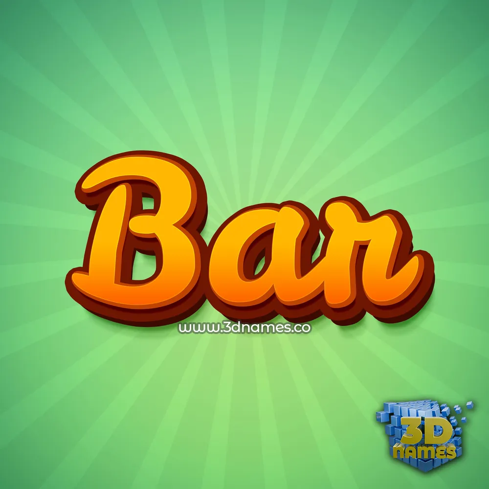 bar in Green Rays style - 3D name wallpaper
