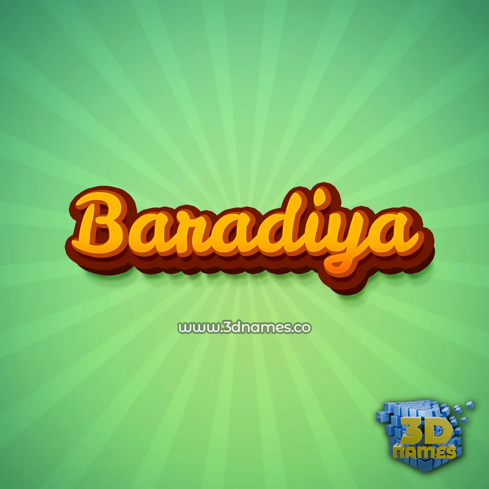 baradiya in Green Rays style - 3D name wallpaper