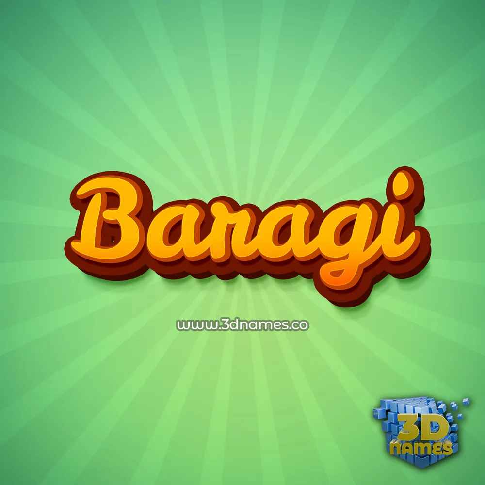 baragi in Green Rays style - 3D name wallpaper