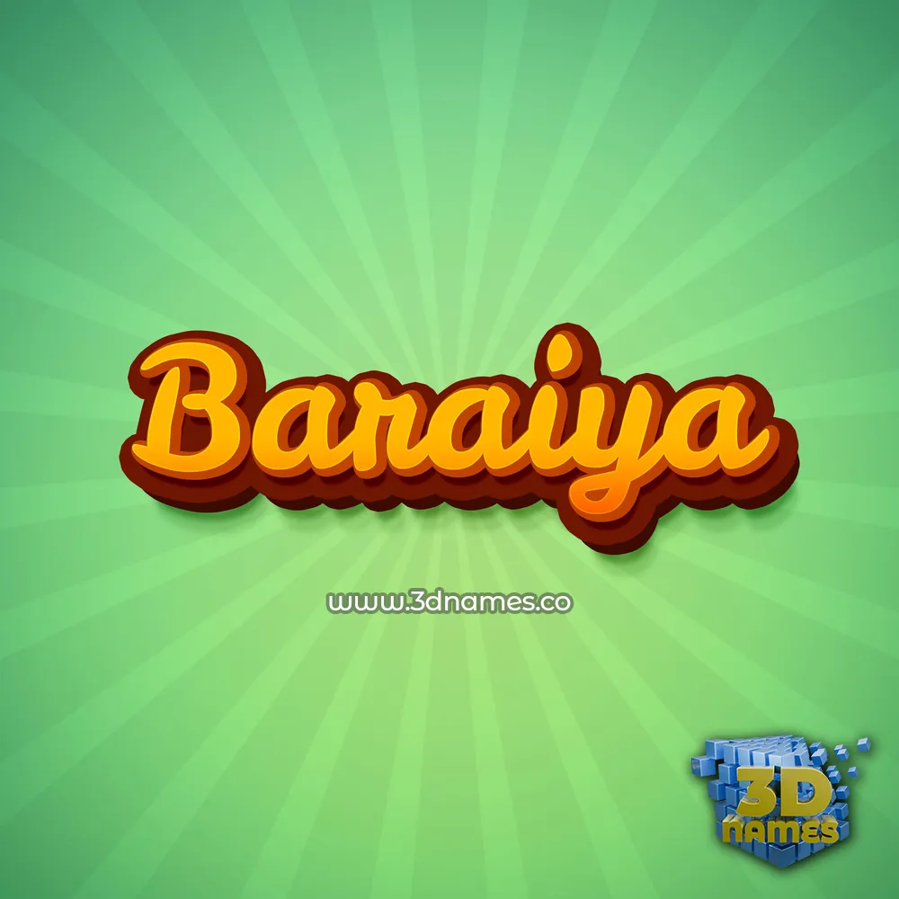 baraiya in Green Rays style - 3D name wallpaper