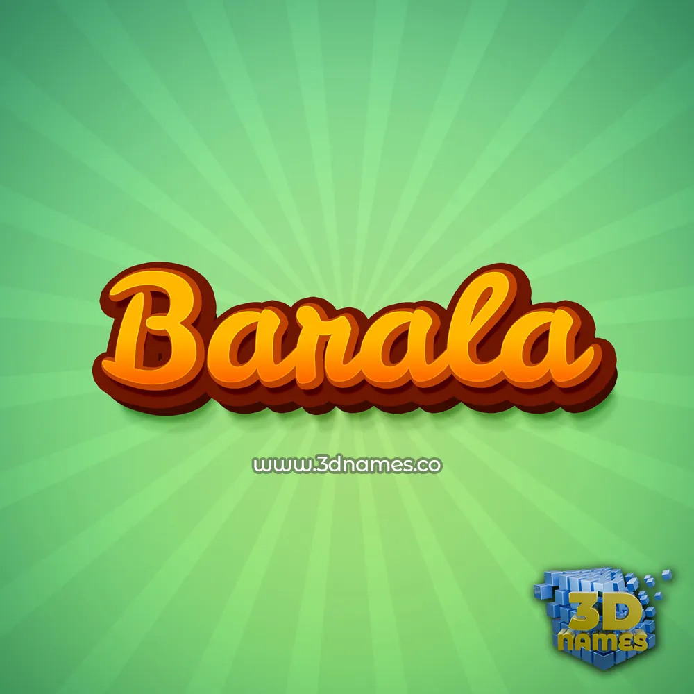 barala in Green Rays style - 3D name wallpaper