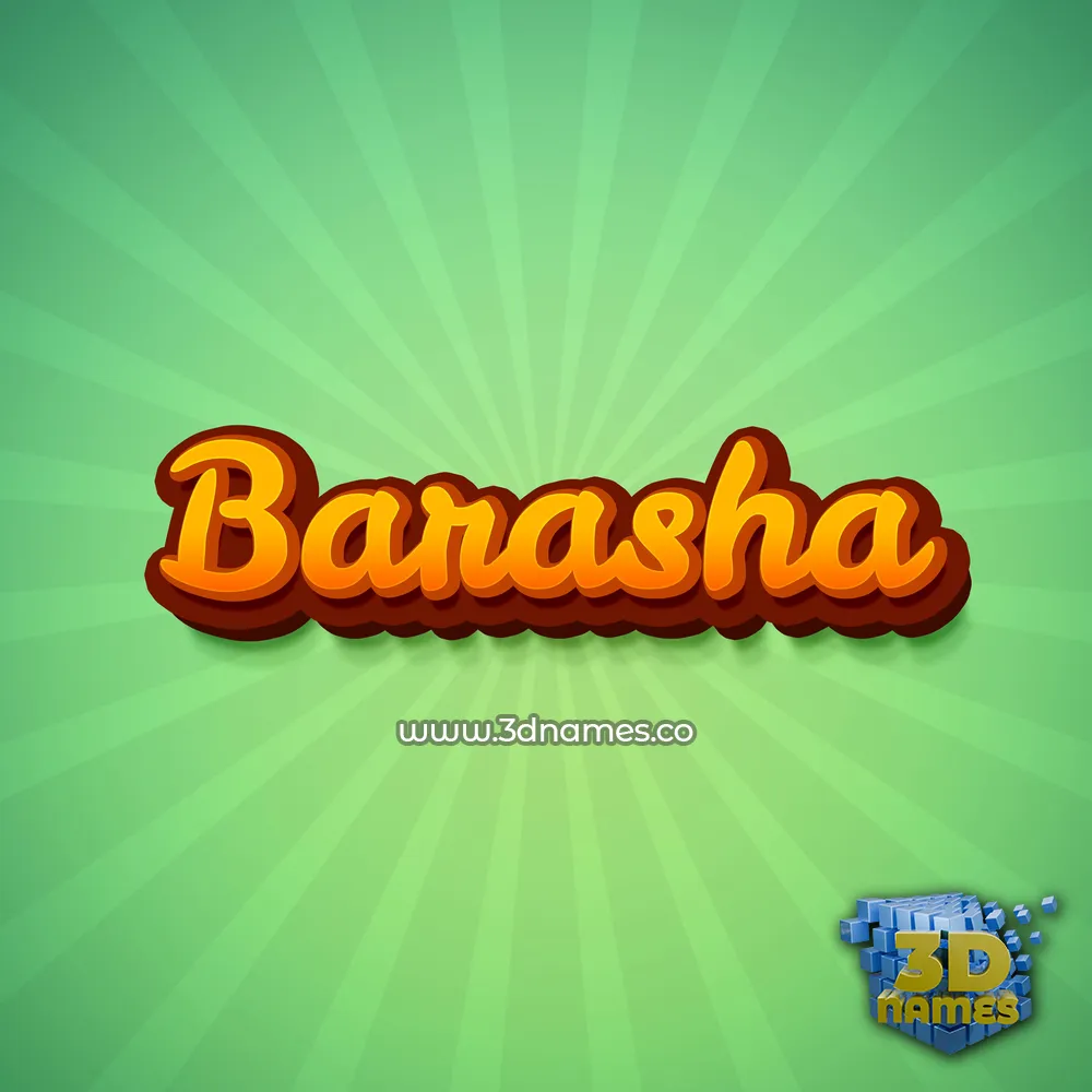 barasha in Green Rays style - 3D name wallpaper
