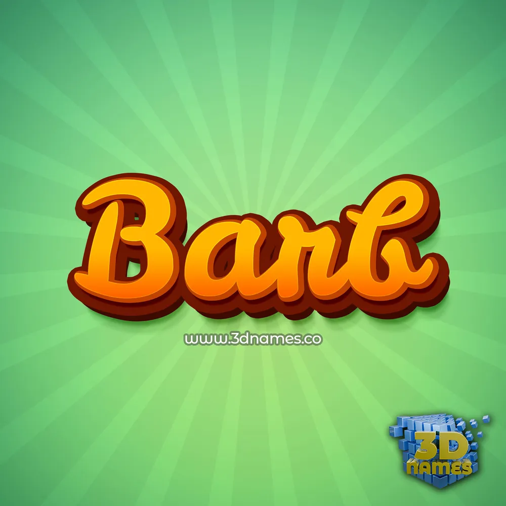 barb in Green Rays style - 3D name wallpaper
