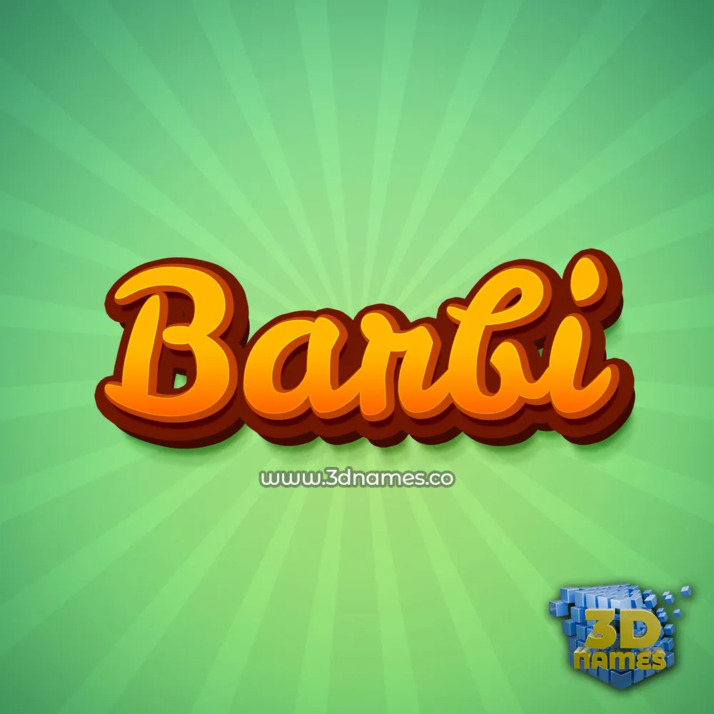 barbi in Green Rays style - 3D name wallpaper