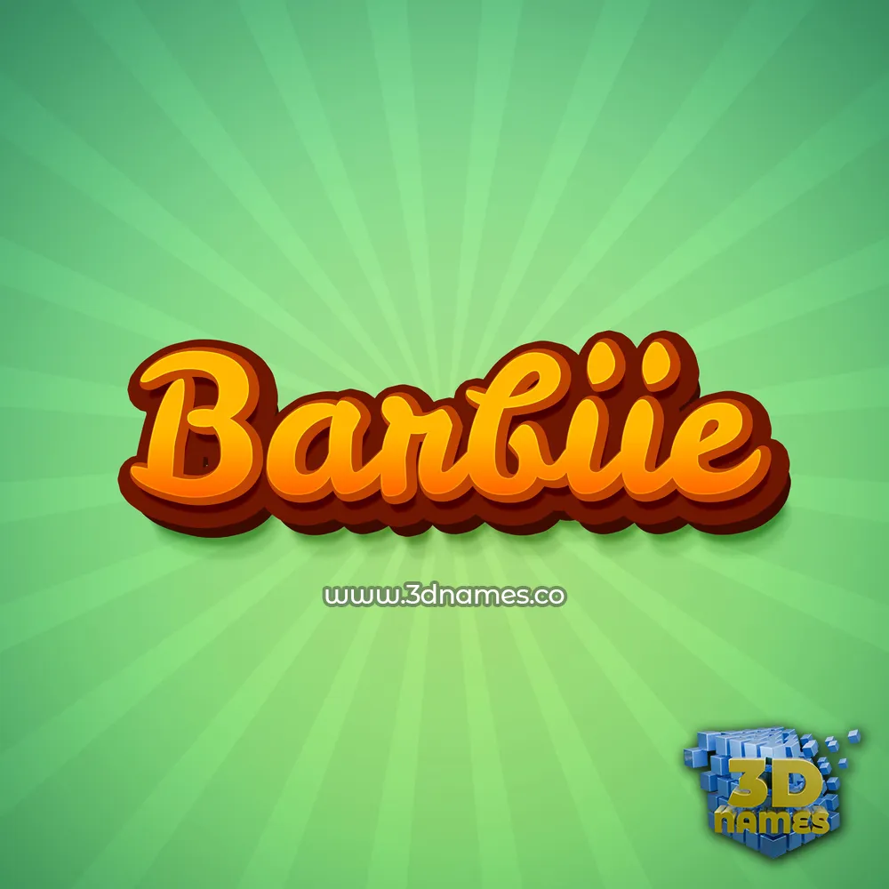 barbiie in Green Rays style - 3D name wallpaper