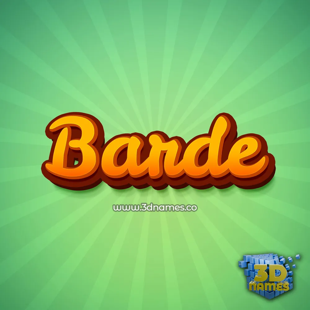 barde in Green Rays style - 3D name wallpaper