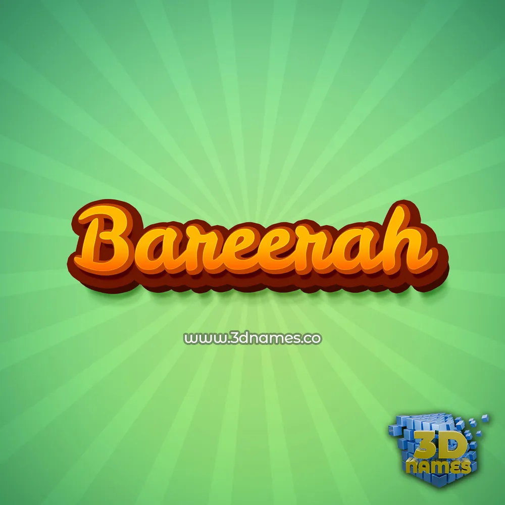 bareerah in Green Rays style - 3D name wallpaper