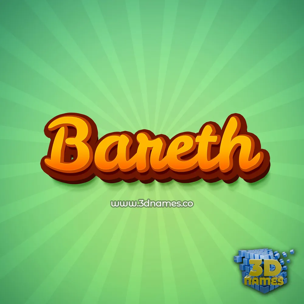 bareth in Green Rays style - 3D name wallpaper
