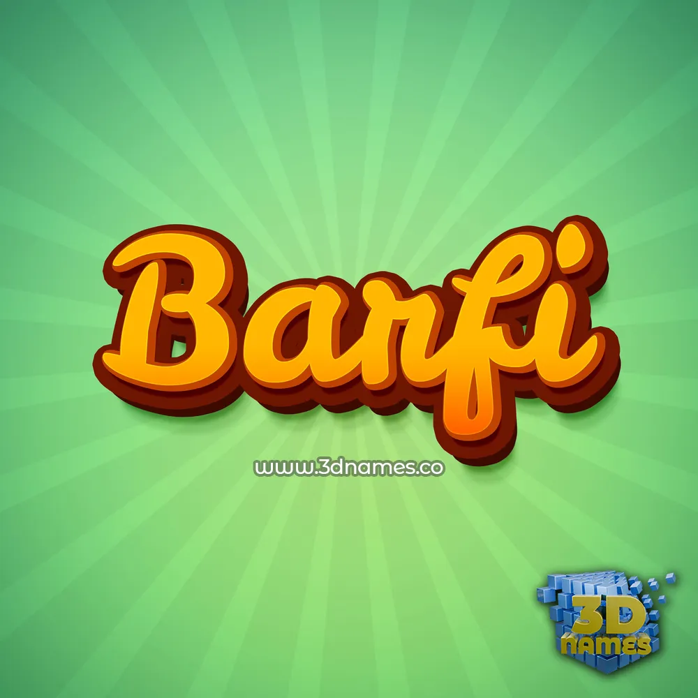 barfi in Green Rays style - 3D name wallpaper