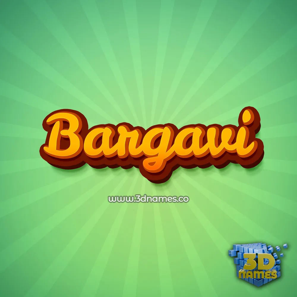 bargavi in Green Rays style - 3D name wallpaper