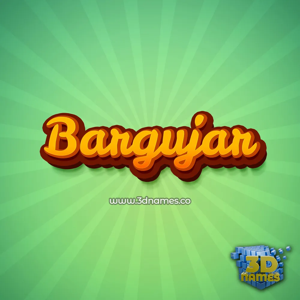 bargujar in Green Rays style - 3D name wallpaper