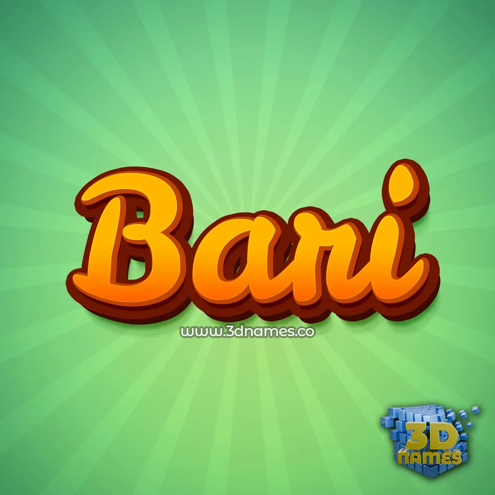 bari in Green Rays style - 3D name wallpaper