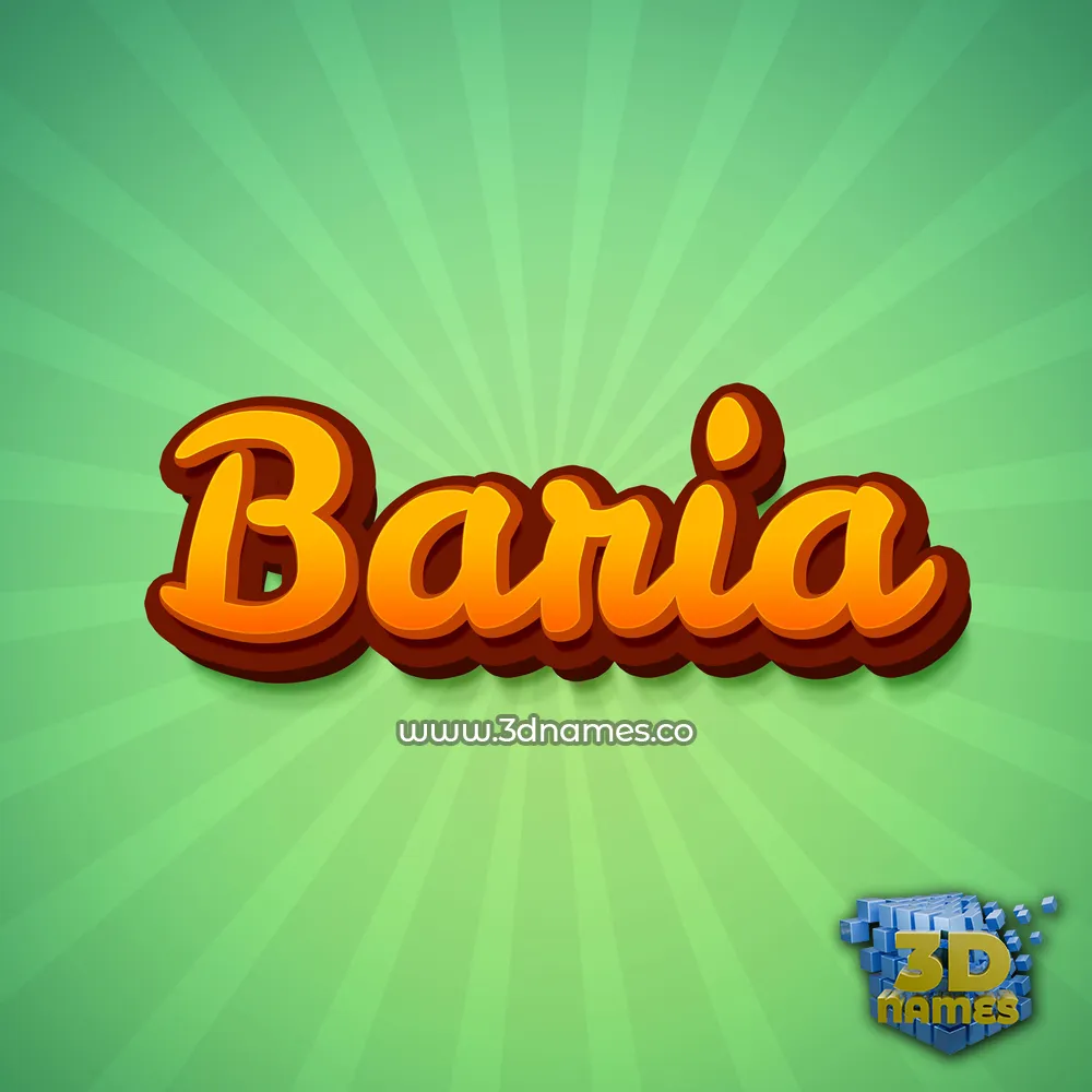 baria in Green Rays style - 3D name wallpaper