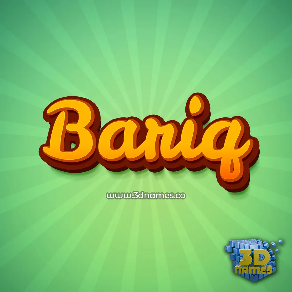 bariq in Green Rays style - 3D name wallpaper