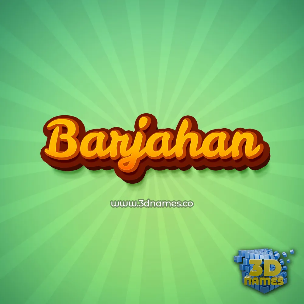 barjahan in Green Rays style - 3D name wallpaper