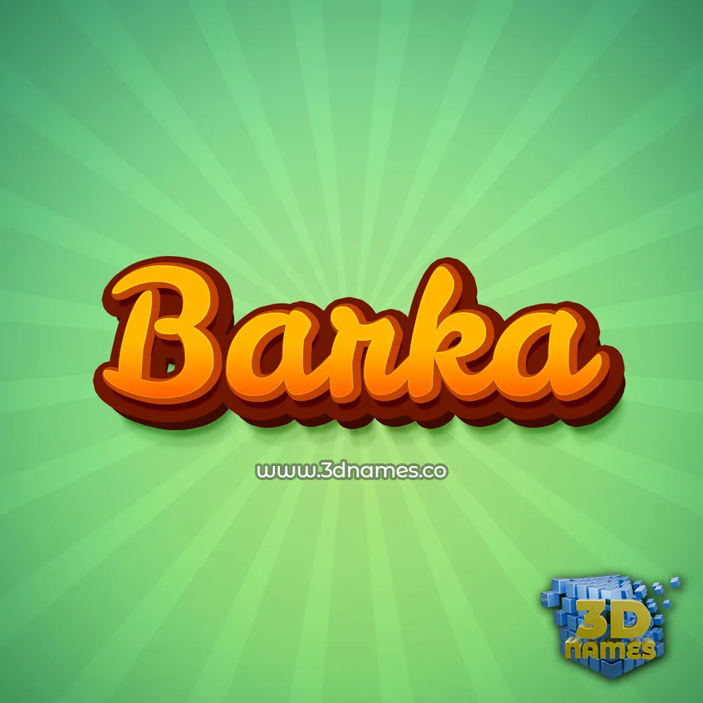 barka in Green Rays style - 3D name wallpaper