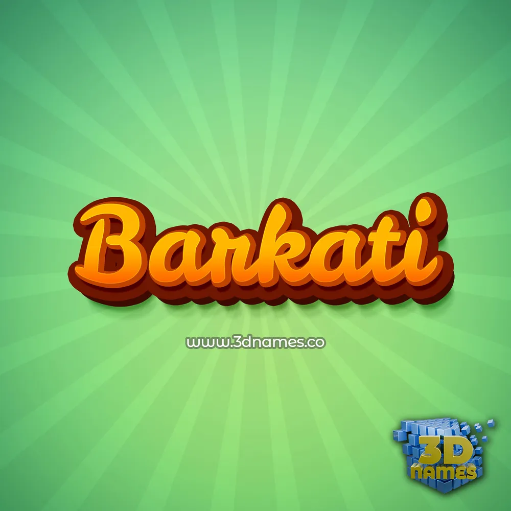 barkati in Green Rays style - 3D name wallpaper