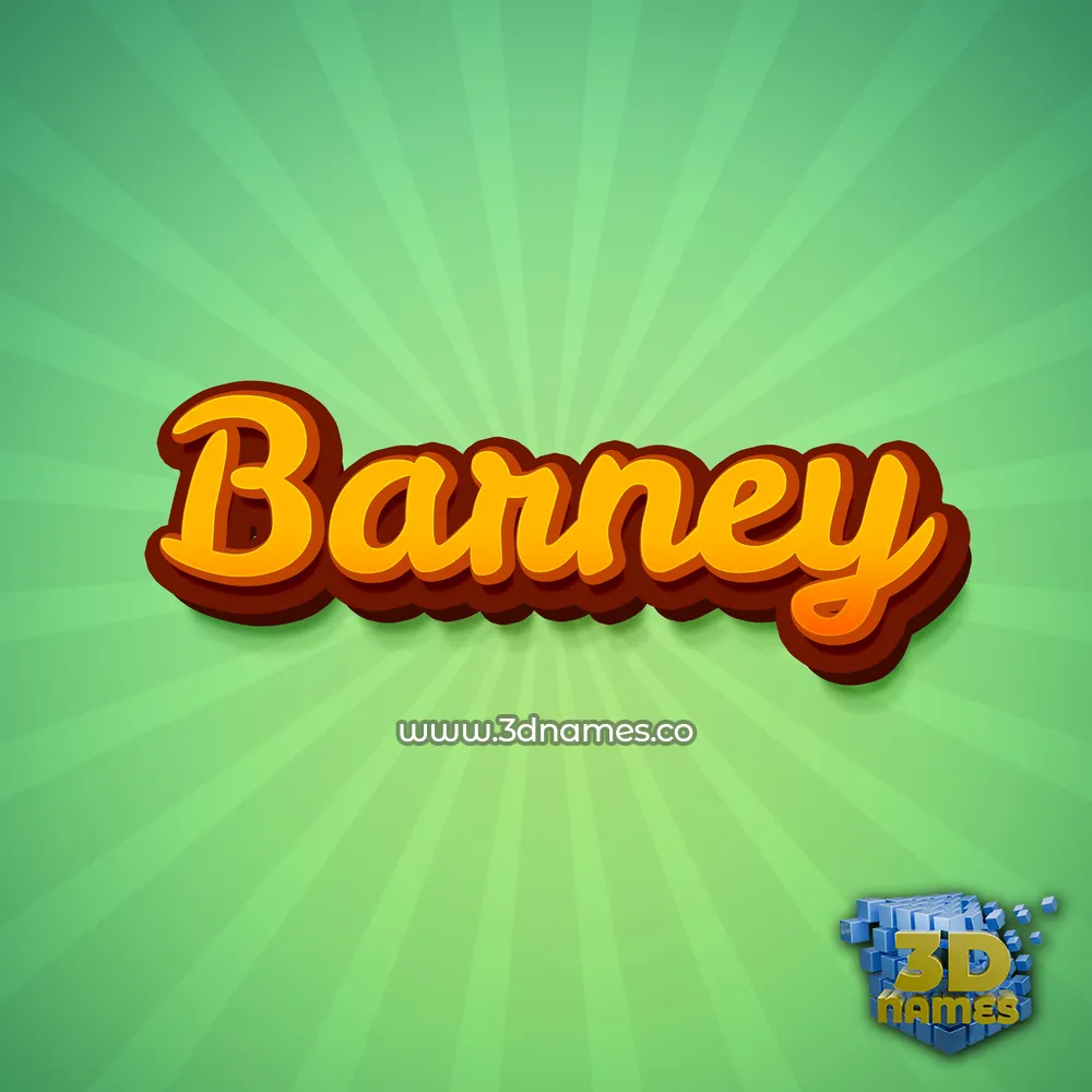 barney in Green Rays style - 3D name wallpaper