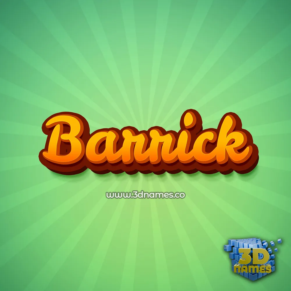 barrick in Green Rays style - 3D name wallpaper