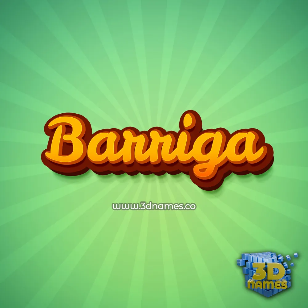 barriga in Green Rays style - 3D name wallpaper