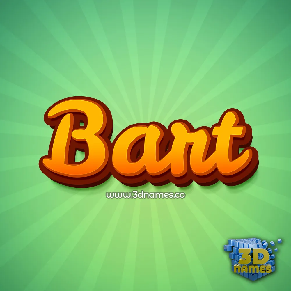 bart in Green Rays style - 3D name wallpaper